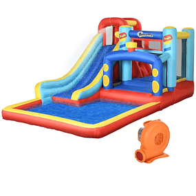 Bouncy Castle with Inflator Slide Trampoline Swimming Pool Transport Bag 435x245x200cm Multicolored