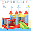 Castillo hinchable infantil con tobogán, cama de salto hinchable y bolsa de transporte para interior y exterior 280x260x210 cm Multicolor