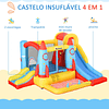 Castillo Hinchable con 2 Toboganes Trampolín y Piscina para Niños Mayores de 3 años con Inflador y Bolsa de Transporte para Interior Exterior 330x265x185cm Multicolor