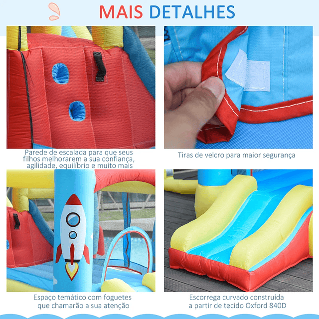 Inflatable Castle with 2 Slides Trampoline and Swimming Pool for Children over 3 Years Old with Inflator and Carrying Bag for Indoor Outdoor 330x265x185cm Multicolor