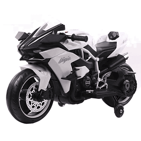 Moto Kawasaki H2R 12V Style para niños - Blanco