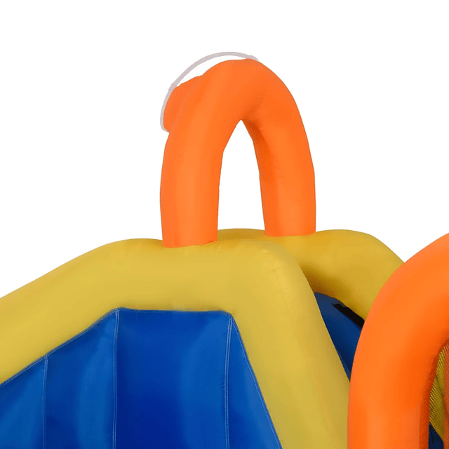 Inflatable Castle with Slide Basketball Hoop Swimming Pool 750W Inflator and Carrying Bag 435x435x200cm Multicolored