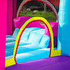 Inflatable Castle with Slide Trampoline Pool and Basket for Children over 3 Years Includes Inflator and Transport Bag for Indoor and Outdoor 300x270x200cm Multicolor