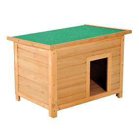 Casa de madera para perros Casa elevada para mascotas con techo asfáltico plegable impermeable y 4 pies antideslizantes 82x58x58cm Madera