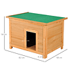 Wooden Dog House Elevated Pet House with Waterproof Collapsible Asphaltic Roof and 4 Non-slip feet 82x58x58cm Wood