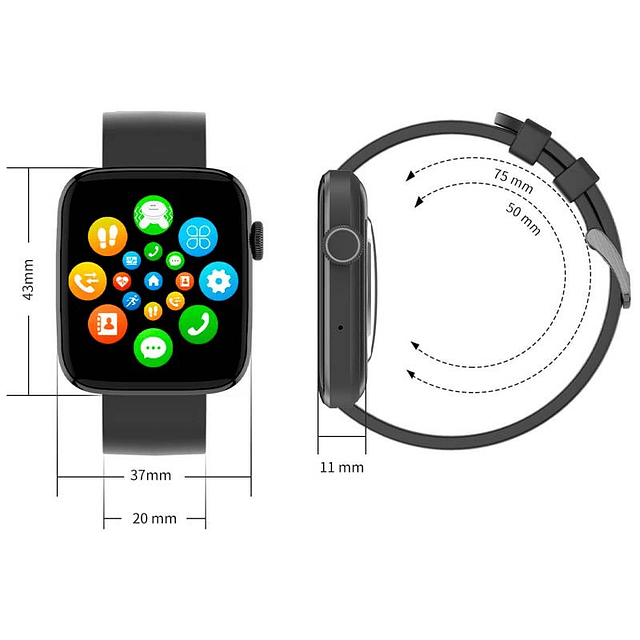 DT NO.1 DT1 with Silicone Strap - Smartwatch