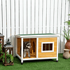 Casa para Cães de Madeira Casa para Animais de Estimação com Teto Asfáltico Impermeável e Janela 85,5x62x60cm Madeira