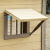 Casa de perro de madera Casa de perro pequeña con 2 ventanas 2 cuencos de acero inoxidable y espacio de cultivo interior/exterior 105x65x80cm Natural