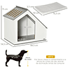 Casa de Madeira para Cães de Interior Casa para Animais de Estimação com Almofada Removível e Lavável com 5 Ventilações 84,5x54,5x75 cm Branco