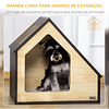 Wooden Dog House Indoor Dog House with Removable Washable Cushion and 3 Vents 60x40x59.2cm Black and Natural Wood