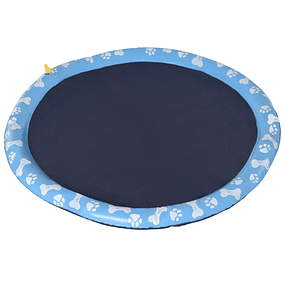 Water Mat for Pets with Water Sprayer Portable Pool for Dogs Ø170 cm Blue