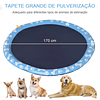 Colchoneta de Agua para Mascotas con Pulverizador de Agua Piscina Portátil para Perros Ø170 cm Azul