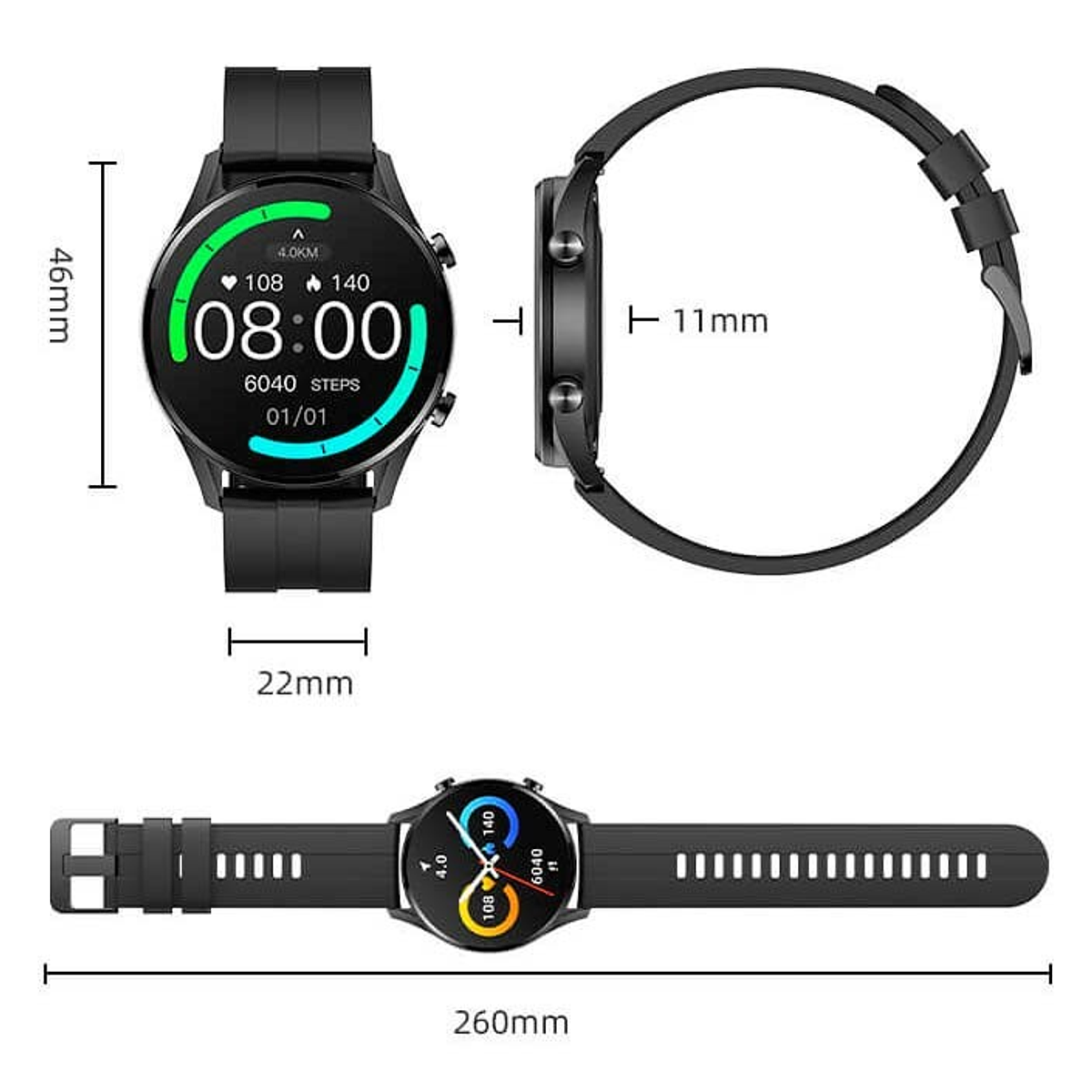 Imilab W12 Preto Smartwatch - Relógio inteligente