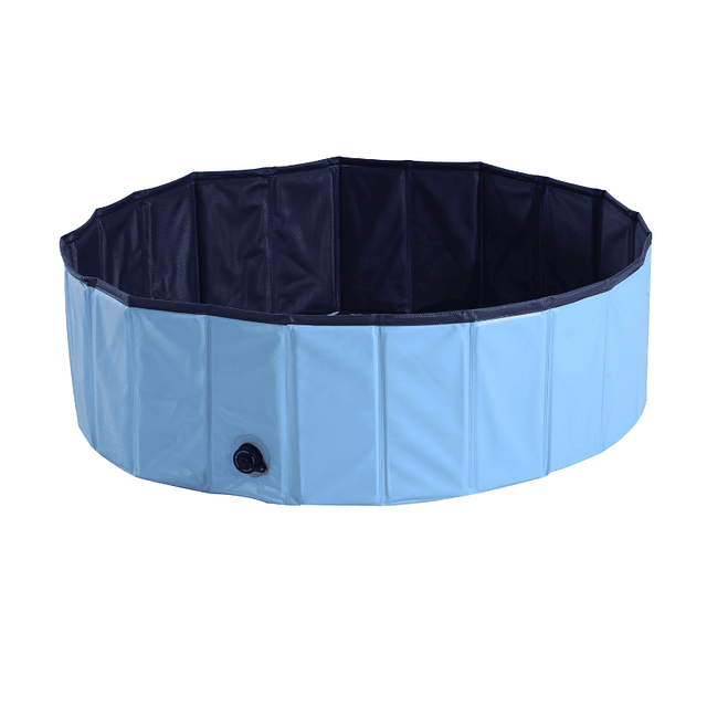 Piscina Abatible para Perros Ø100x30 cm Bañera Portátil para Mascotas PVC Antideslizante Multiusos Color Azul