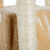 Large 50x50x170cm Cat Scratching Tree with Multiple Levels Caves Hanging Toys Beige Sisal Activity Center