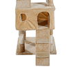 Large 50x50x170cm Cat Scratching Tree with Multiple Levels Caves Hanging Toys Beige Sisal Activity Center