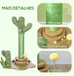 Small Cat Scratching Tree with Cactus Posts Chenille Cat Tower with Toys 46x43x60cm Green - thumbnail 4