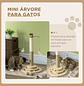 Árvore Arranhador para Gatos de Madeira Centro de Atividades com Poste de Juta e Sisal Bolas para Brincar Ø32x56 cm Madeira - Thumbnail 4