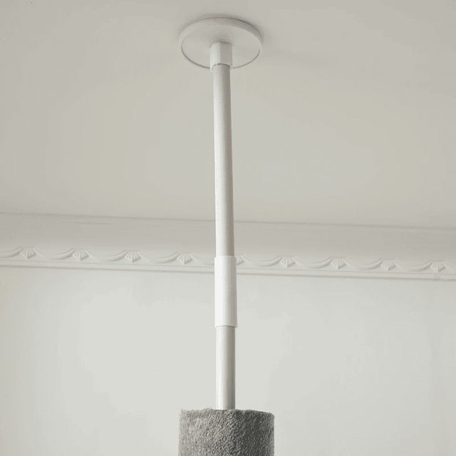 Rascador de árboles para gatos para fijar al techo Altura regulable 229-235 cm 260-266 cm con plataformas Cueva Postes de sisal Bolas colgantes 40x40x217 cm Gris claro