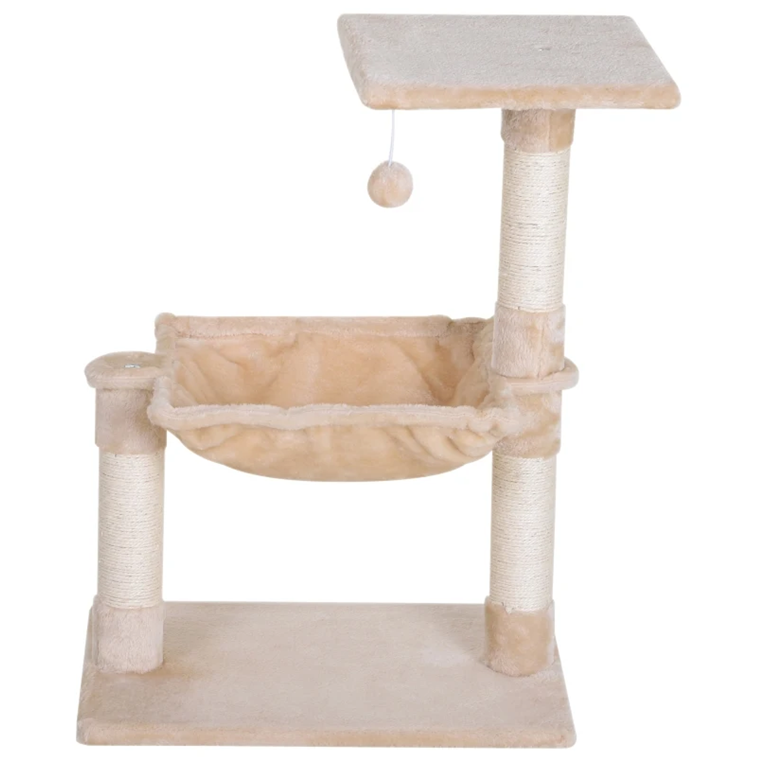 Árvore de raspador grande Raspador para gatos Centro de Atividades Plataforma Cabana de sisal natural 50x36x70cm 4