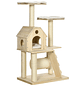 Árbol rascador para gatos con cama Cojín lavable Cueva Roll Postes de sisal y rampa 70x50x125cm Madera - Miniatura 1