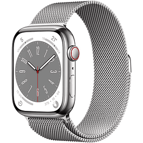 Apple Watch Series 8 GPS+ 41 mm Acero inoxidable con correa Milanese Loop - Reloj inteligente - Plata