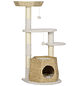 Scratching Tree for Medium Cats Height 119cm Tower for Cats with Superior Bed Cushions 2 Platforms Sisal Post Cave and Hanging Balls 50x50x119cm Beige and Cream - thumbnail 1