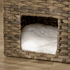 Árvore Arranhadora para Gatos de Vime Torre para Gatos Médios com Caverna 2 Camas Postes de Sisal Natural e Almofadas Laváveis de Pélucia Suave 40x40x70cm Marrom