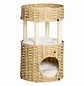 Rascador para Gatos de Mimbre Torre para Gatos Medianos con Cueva 2 Camas Postes en Sisal Natural y Cojines Lavables en Suave Felpa Ø40,5x69 cm Natural - Miniatura 3