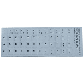 Portuguese Keyboard Stickers - White