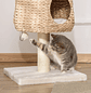 Árvore Arranhador para Gatos Pequena Altura 66cm Torre de Escalada para Gatos com Caverna de Junco Cama Superior Almofadas Poste Arranhador de Sisal e Bola Suspensa Creme e Natural - Thumbnail 7