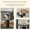 Árbol para gatos Torre de escalada para gatos con cueva Varias plataformas y postes para rascar Centro de actividades de sisal natural 70x41x112cm Gris oscuro