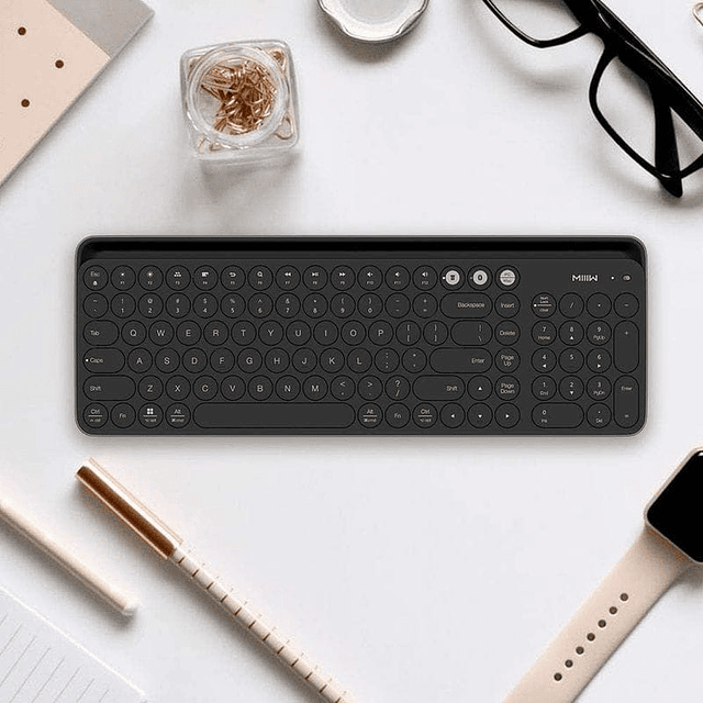 Xiaomi MIIIW Teclado de membrana inalámbrico Bluetooth Teclado de modo dual Negro