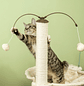 Árvore Arranhador para Gatos com Rede Postes de Sisal com Bolas Suspensas Giratórias e Múltiplos Jogos 53,5x53,5x90cm Bege - Thumbnail 8