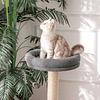 Árbol para gatos con plataformas múltiples Postes rascadores de sisal natural Cama Almohadas extraíbles con placa rascadora y pastel de juguete 50x40x83,5cm Gris