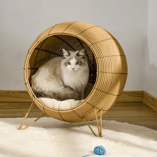 Wicker Bed for Cats Wicker Cave for Small Cats