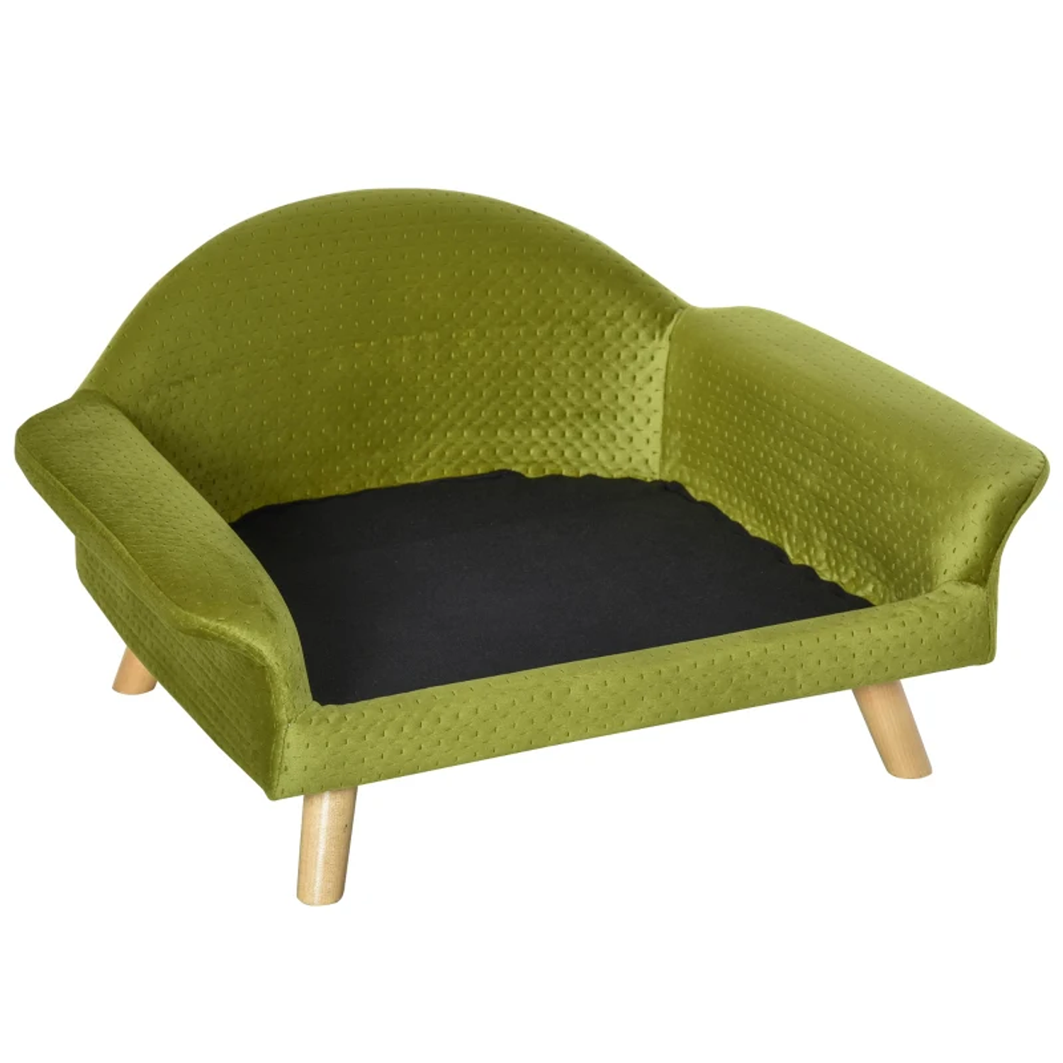 Sofa bed for pets Sofa for dogs Cats with removable padded cushion Wooden legs 73x58x37 cm Velvet brass 7