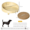 Cama de Madera para Perros Gatos Sofá Redondo para Mascotas Pequeñas con Cojín Acolchado Extraíble y Pies Elevados Ø59x23,5cm Madera y Marrón