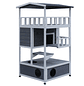 Casita de madera de abeto con amplio espacio de 4 plantas y espacio desmontable para arena 78x76x140cm - Miniatura 3