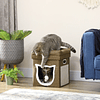 Casa para Gatos com Cama Superior Arranhador Almofada Suave e Bola Suspensa 39x39x42 cm Marrom