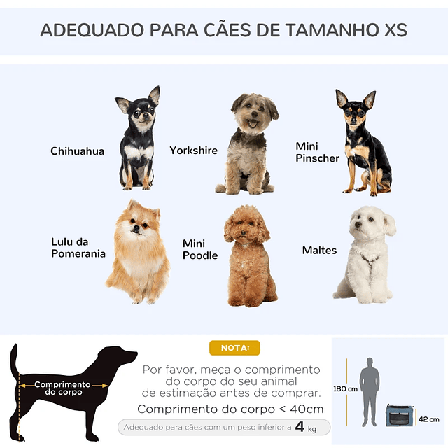 Transportadora para Cães e Gatos Portátil Dobrável com 3 Portas e Almofada Suave 60x42x42 cm Azul