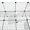 Valla de metal con 36 paneles Desmontable Pequeños animales DIY Diseño Negro 146x73x73cm