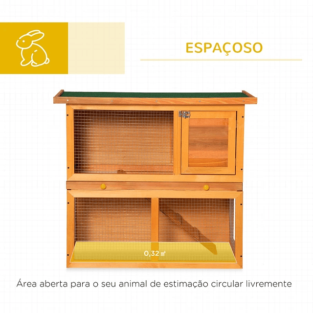 Wooden Outdoor Hutch for Small Animals 2 Levels with Ramp Asphalt Ceiling and Door with Lock 90x45x80 cm Wood and Green