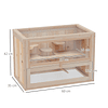 Jaula de madera para hamsters y otros pequeños roedores casita de 2 niveles 60x35x42cm