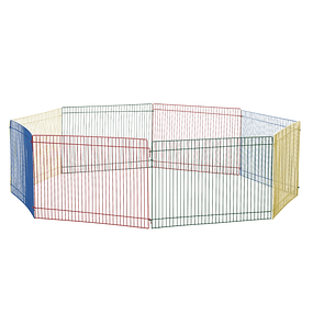 Valla para animales pequeños Jaula de metal plegable modular con 8 paneles para animales pequeños para interiores y exteriores 69x69x23cm Multicolor
