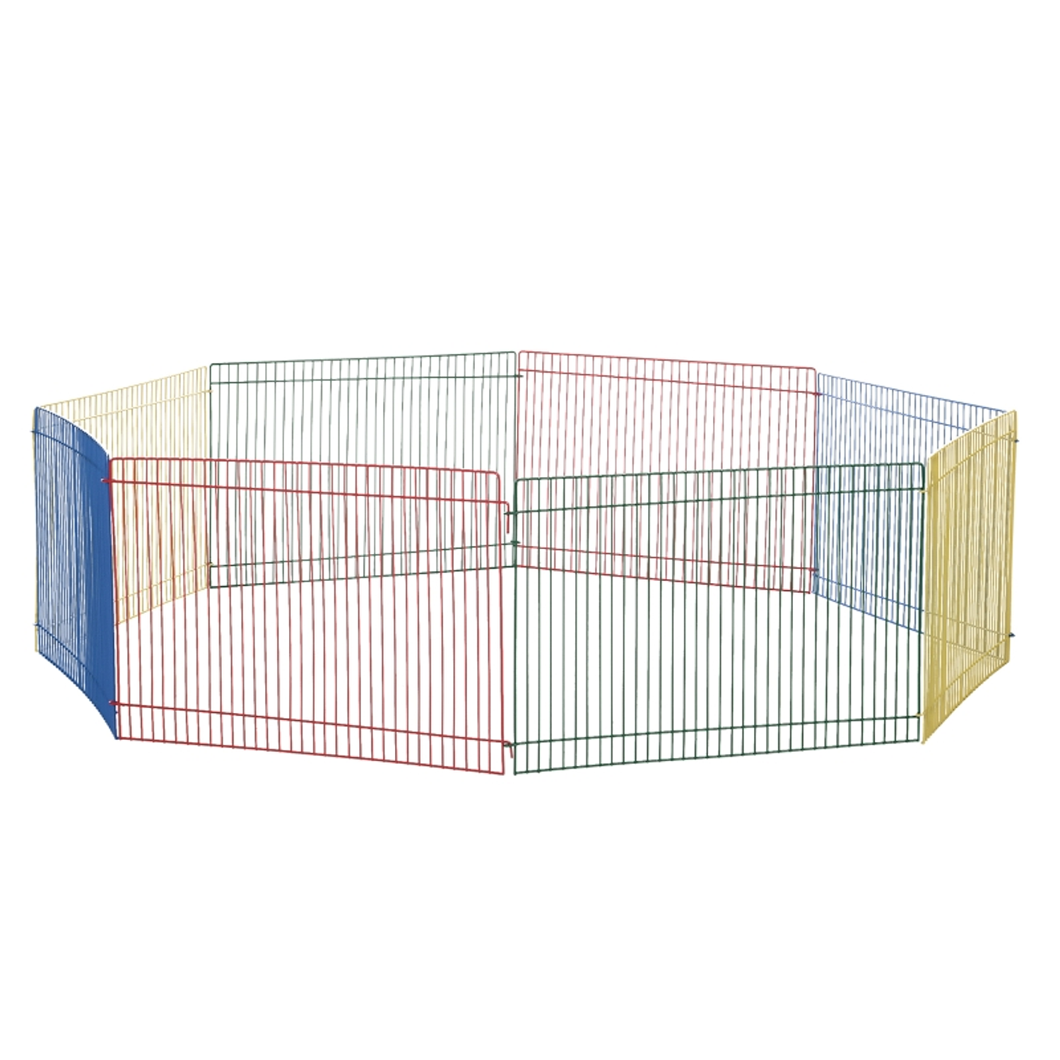 Cerca para Pequenos Animais Gaiola Modular de Metal Dobrável com 8 Painéis para Pequenos Animais para Interior Exterior 69x69x23cm Multicor 1