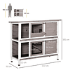 2 Level Outdoor Wooden Hutch Cage for 1-2 Rabbits with Opening Roof Feeder Removable Trays Ramp and Doors with Lock 122x50x101cm Color Sand