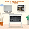 Gaiola para Hamster de Madeira com 2 Portas de Acrílico Prateleira Amovível 2 Casas 82x45x81cm Cinza e Branco