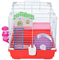 Cage for Hamster with Feeder Drinker Ramp Exercise Clothes for Small Animals 47x30x27cm White and Red - thumbnail 7