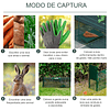 Armadilha para Animais Vivos com Porta Gaiola de Captura com Alça de Transporte para Coelhos Raposas Pequenas 60x18x20cm Verde Escuro